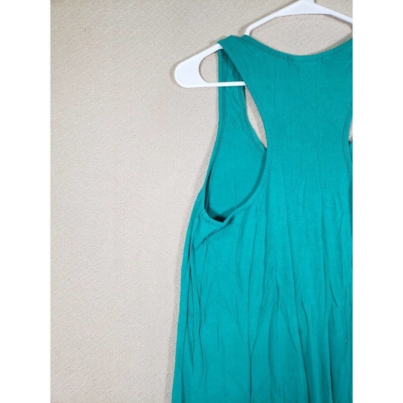 Forever 21 Dress Womens Medium M Scoop Neck Green Polyester Flowy Sleeveless - Picture 11 of 13